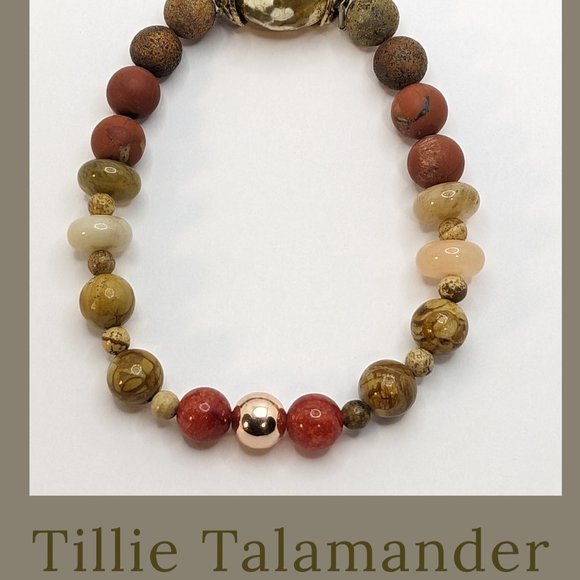 Agate, Jade and Jasper Bracelet - Picture 3 of 4